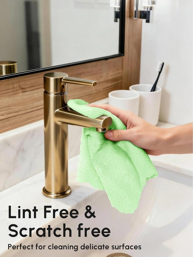 SOOWASH Microfiber Cleaning Cloths Roll, 75 Pack Tear Away Microfiber Towels Roll, 12" x 12" Lint Free Rags, Reusable Cleaning Cloths, Washable, Scratch Free,Ultra Absorbent Dish Rags(Green) - Image 4